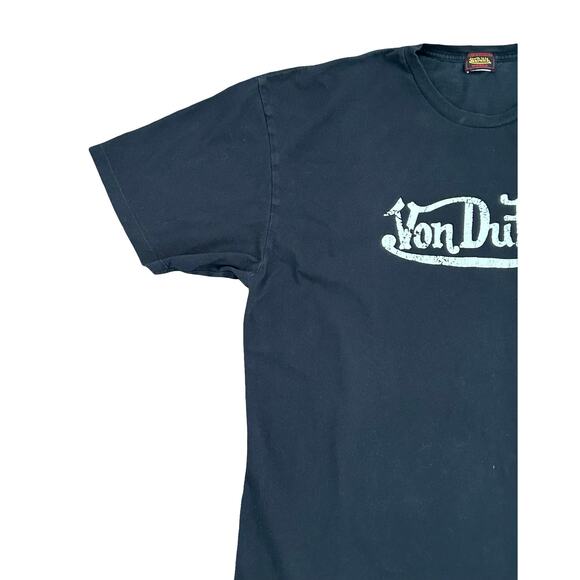 Von Dutch Washed Black Logo T Shirt Sz XL Streetwear Designer Money Going Out - Picture 3 of 10